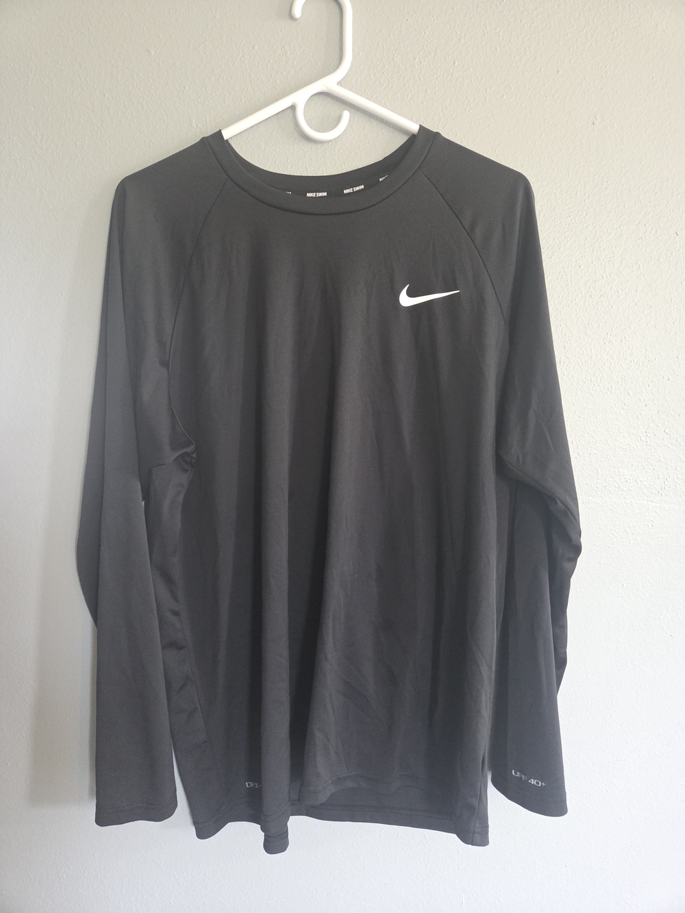 Nike Long Sleeve Performance Tee in Black with White Swoosh